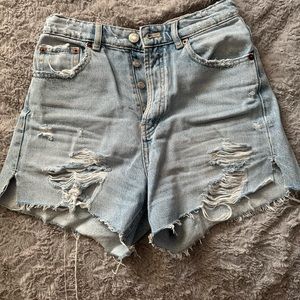 Zara high waisted denim shorts-barley worn